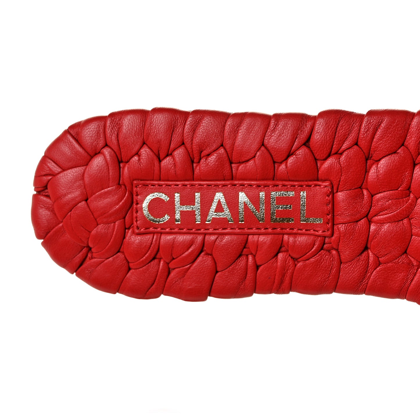 Lambskin Quilted CC Mules Sandals 41 Red