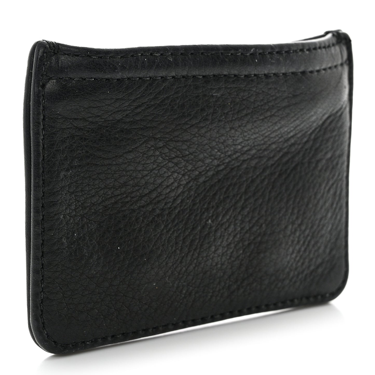 Grained Calfskin Dagger Coin Pouch Black