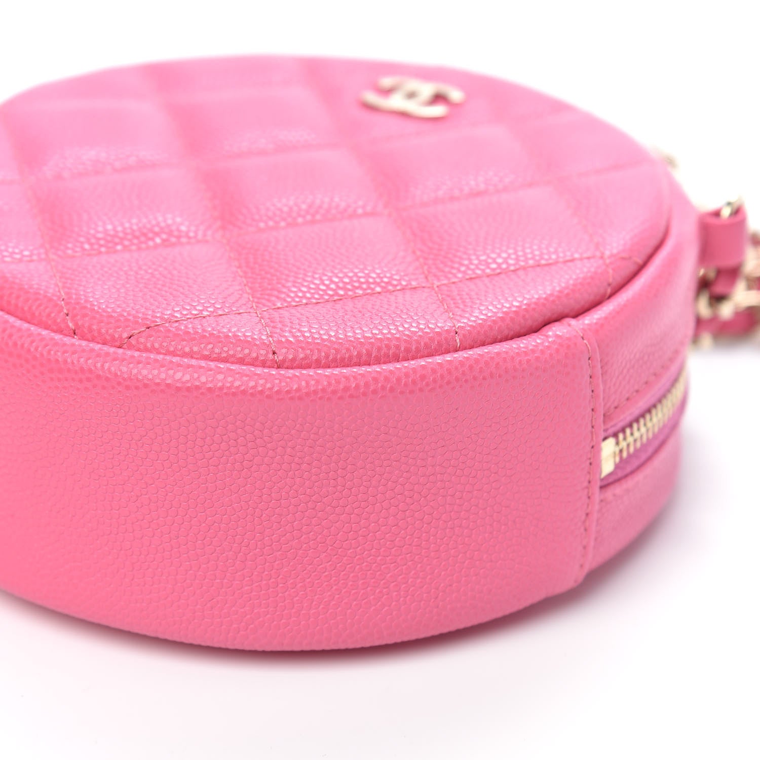 Chanel Caviar Quilted Round Clutch With Chain Pink 9 of 10
