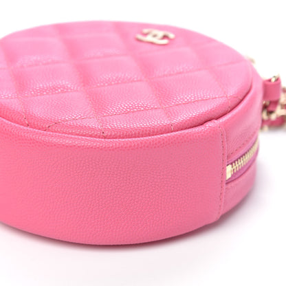 Chanel Caviar Quilted Round Clutch With Chain Pink 9 of 10
