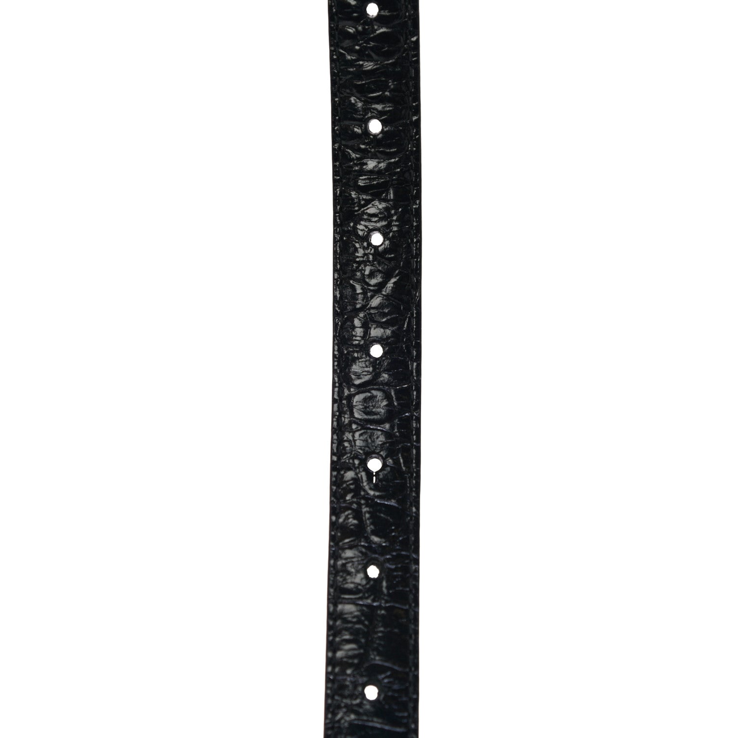 Balenciaga Shiny Calfskin Crocodile Embossed BB 20mm Thin Belt 85/34 Black 6 of 7