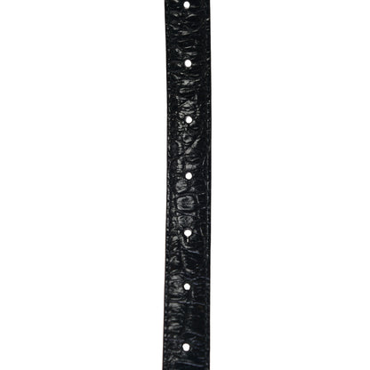 Balenciaga Shiny Calfskin Crocodile Embossed BB 20mm Thin Belt 85/34 Black 6 of 7