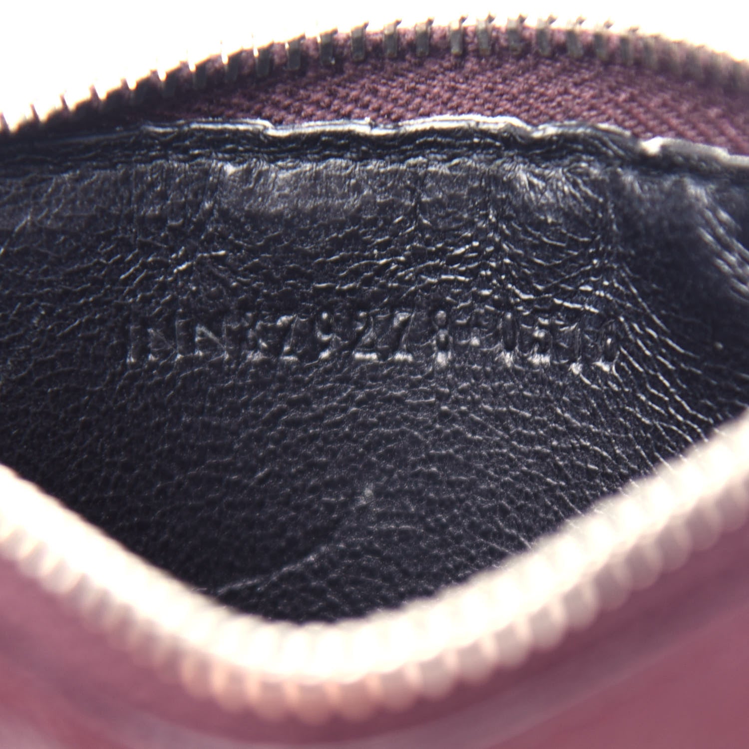 Saint Laurent Grained Calfskin 5 Fragments Zip Pouch Card Holder Amaranto 7 of 8