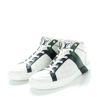 Louis Vuitton Calfskin Damier Meteor Sneakers 10 White 3 of 9