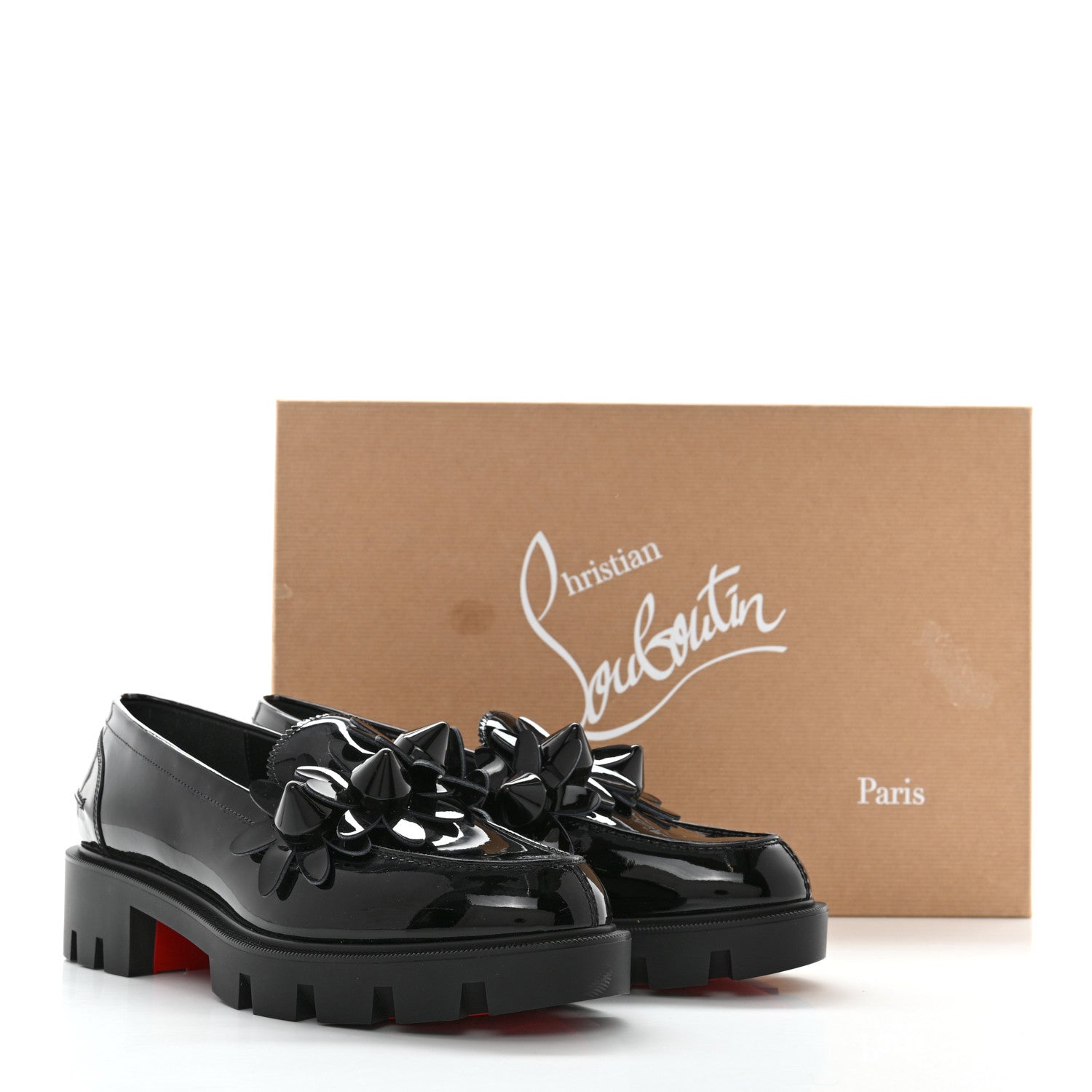 Christian Louboutin Patent Daisy Loafers 37.5 Black 8 of 8