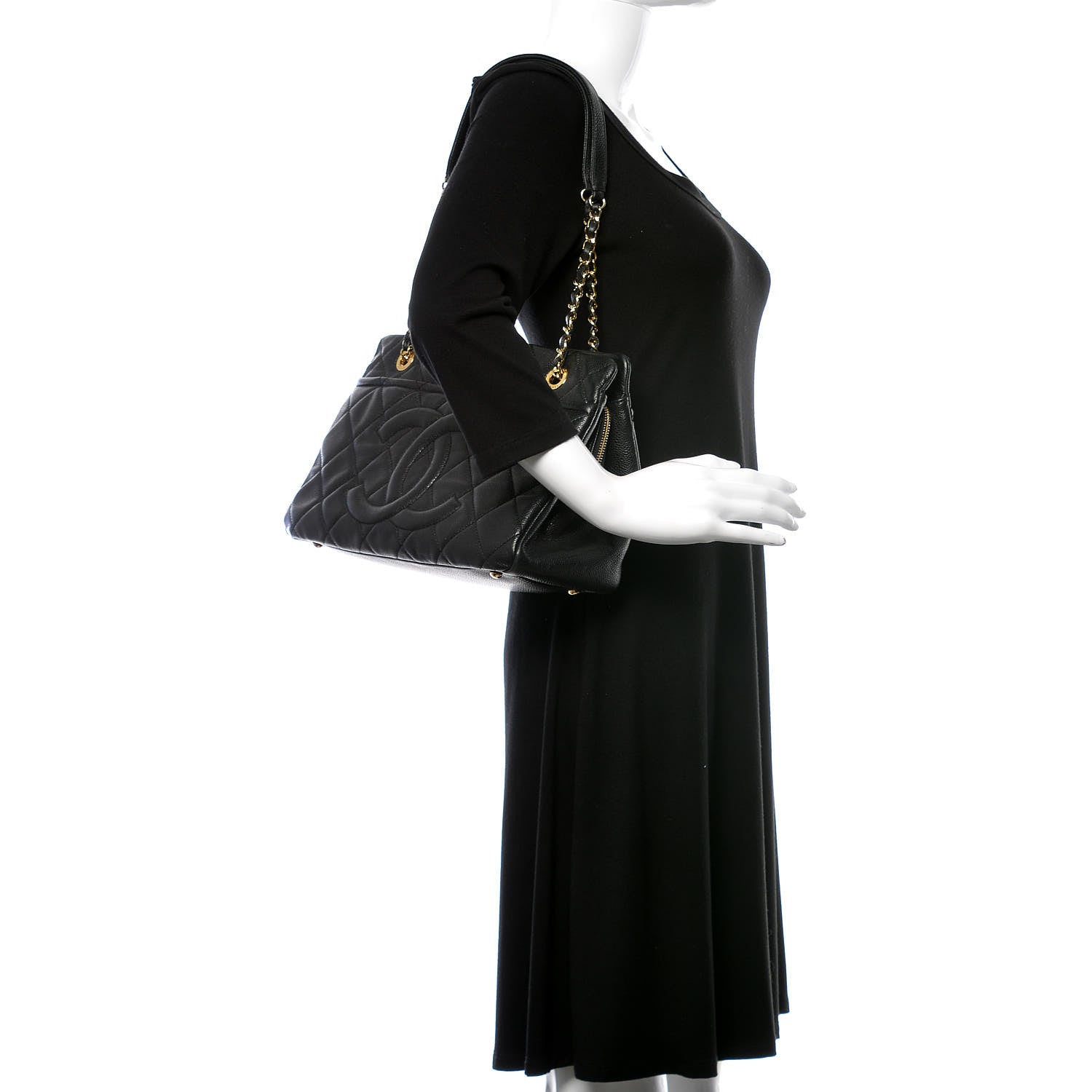 Chanel Caviar Quilted CC Timeless Soft Tote Black 2 of 11