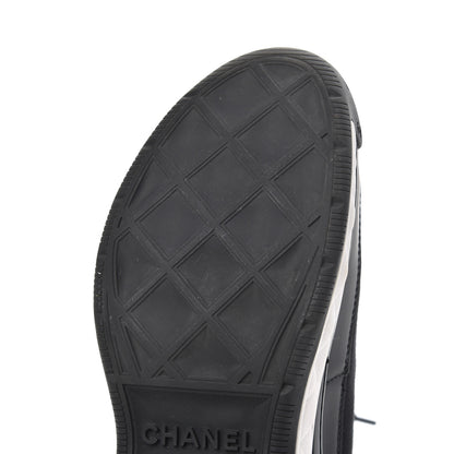 Chanel Velvet Calfskin Mixed Fibers CC Sneakers 37.5 Black 9 of 13