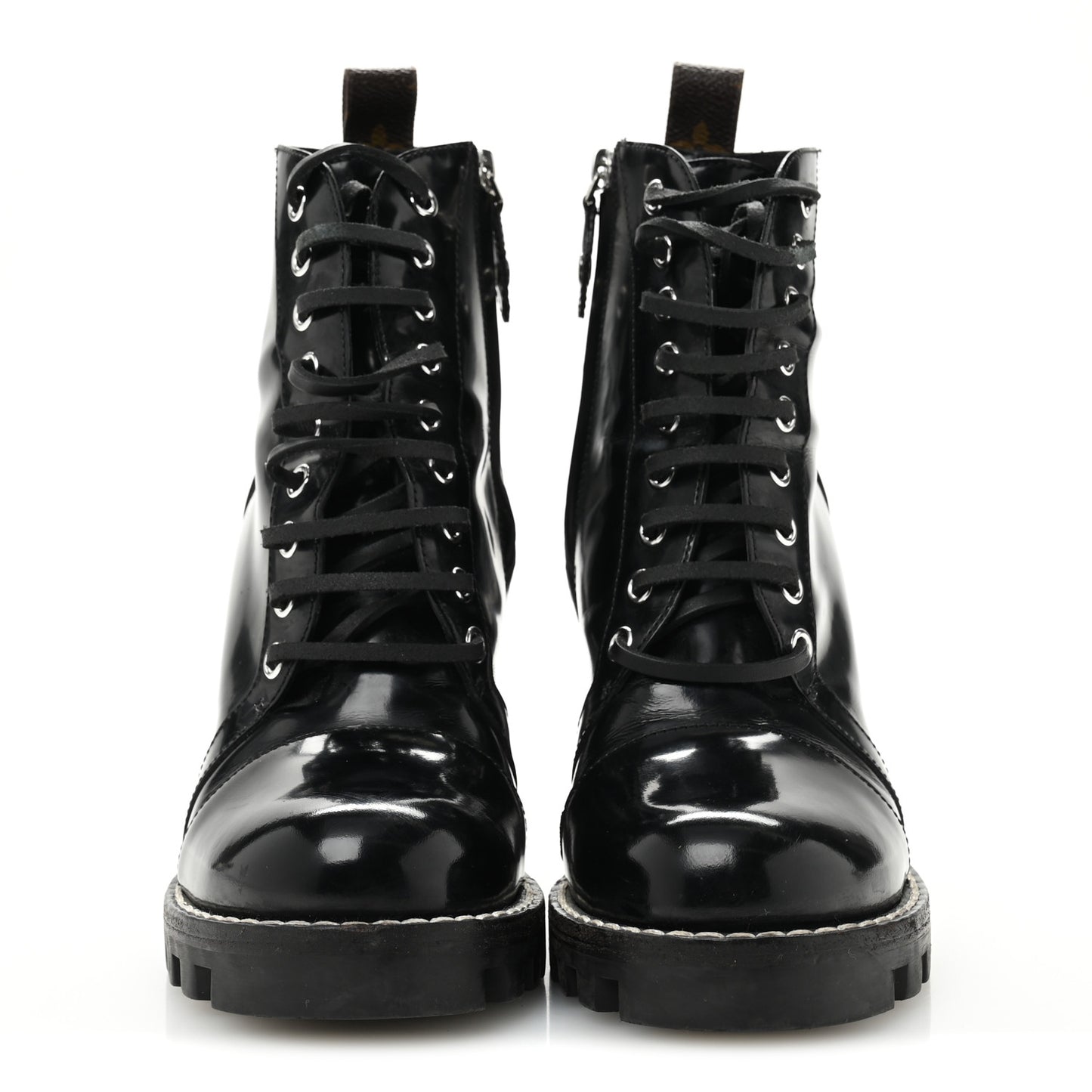 Patent Calfskin Star Trail Ankle Boots 38 Black