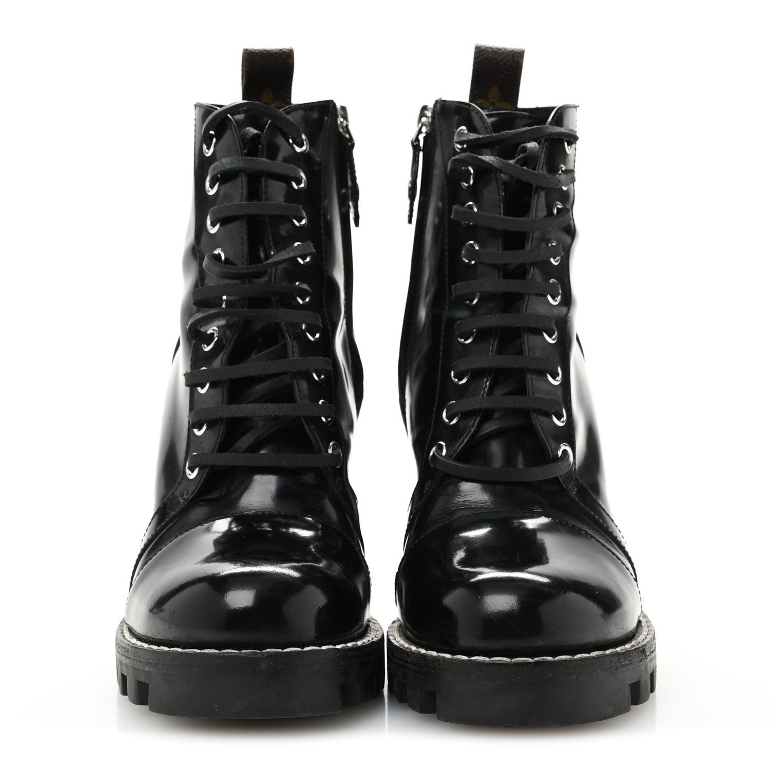 Louis Vuitton Patent Calfskin Star Trail Ankle Boots 38 Black 3 of 12