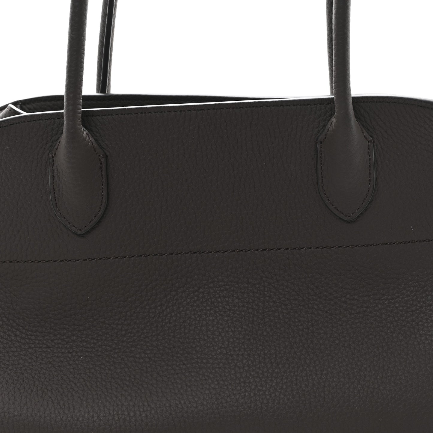 Matte Grained Calfskin Margaux Shoulder 12 Deep Brown
