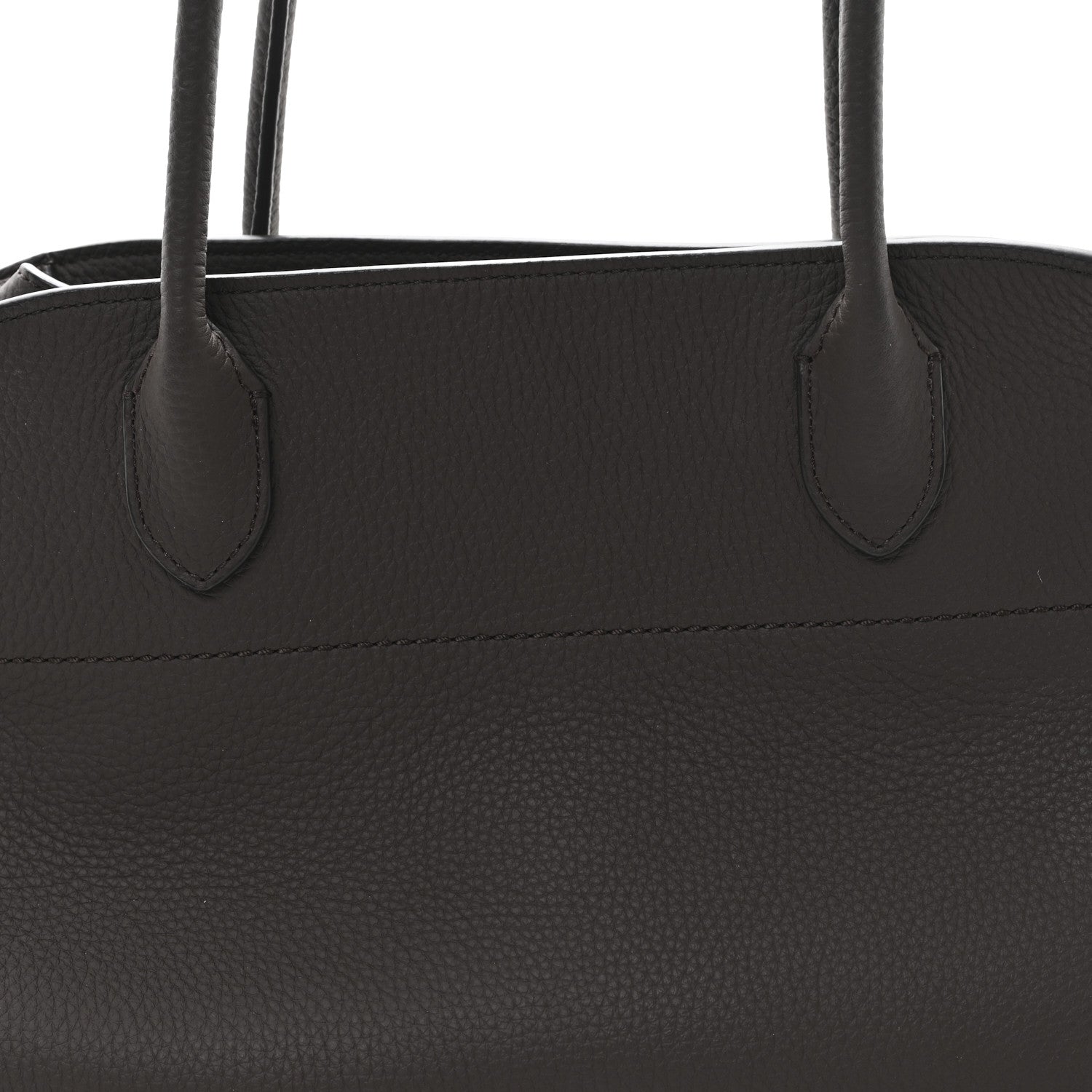 The Row Matte Grained Calfskin Margaux Shoulder 12 Deep Brown 7 of 10