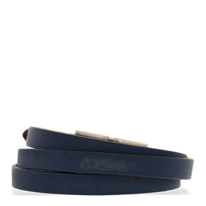 Hermes Swift 3MM Hapi Triple Tour Wrap Bracelet Bleu Agate 3 of 5