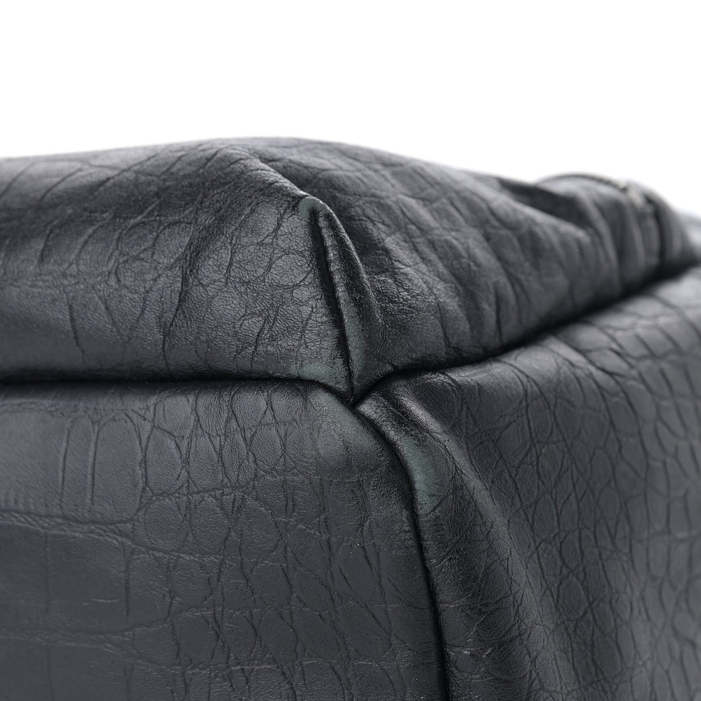 Calfskin Crocodile Embossed Medium Luxus Backpack Black