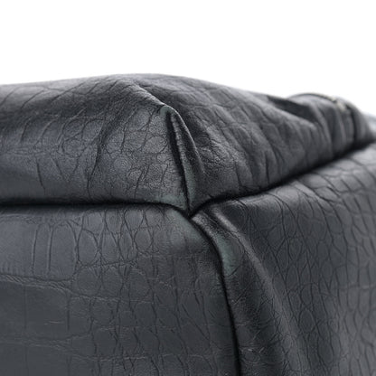 MCM Calfskin Crocodile Embossed Medium Luxus Backpack Black 9 of 13