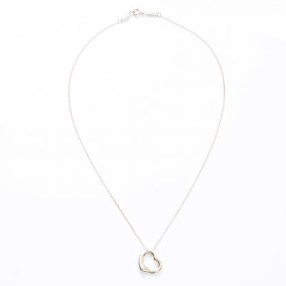 Tiffany Sterling Silver 16mm Elsa Peretti Open Heart Pendant Necklace 3 of 5