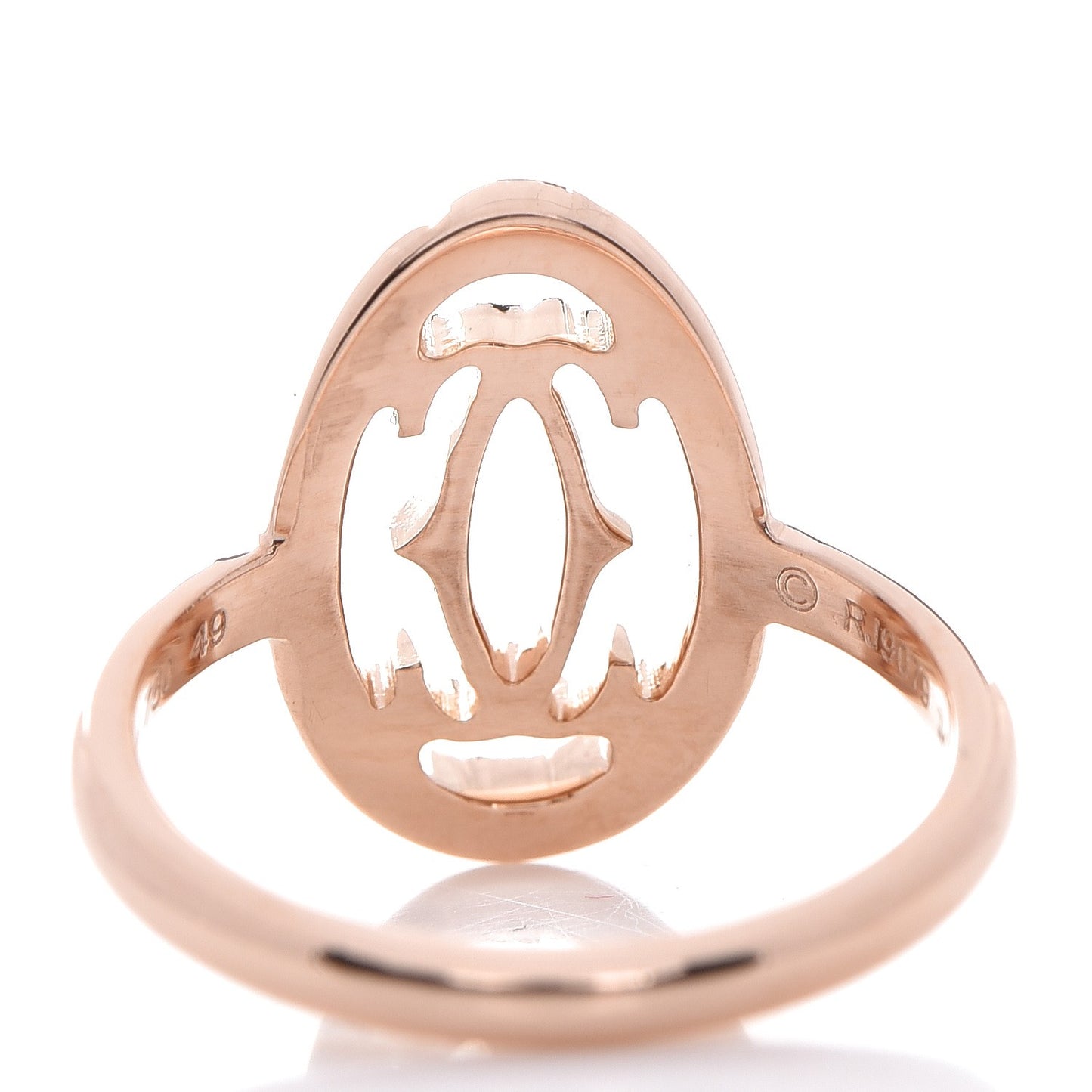 18K Pink Gold Diamond Logo Double C Ring 49 4.75