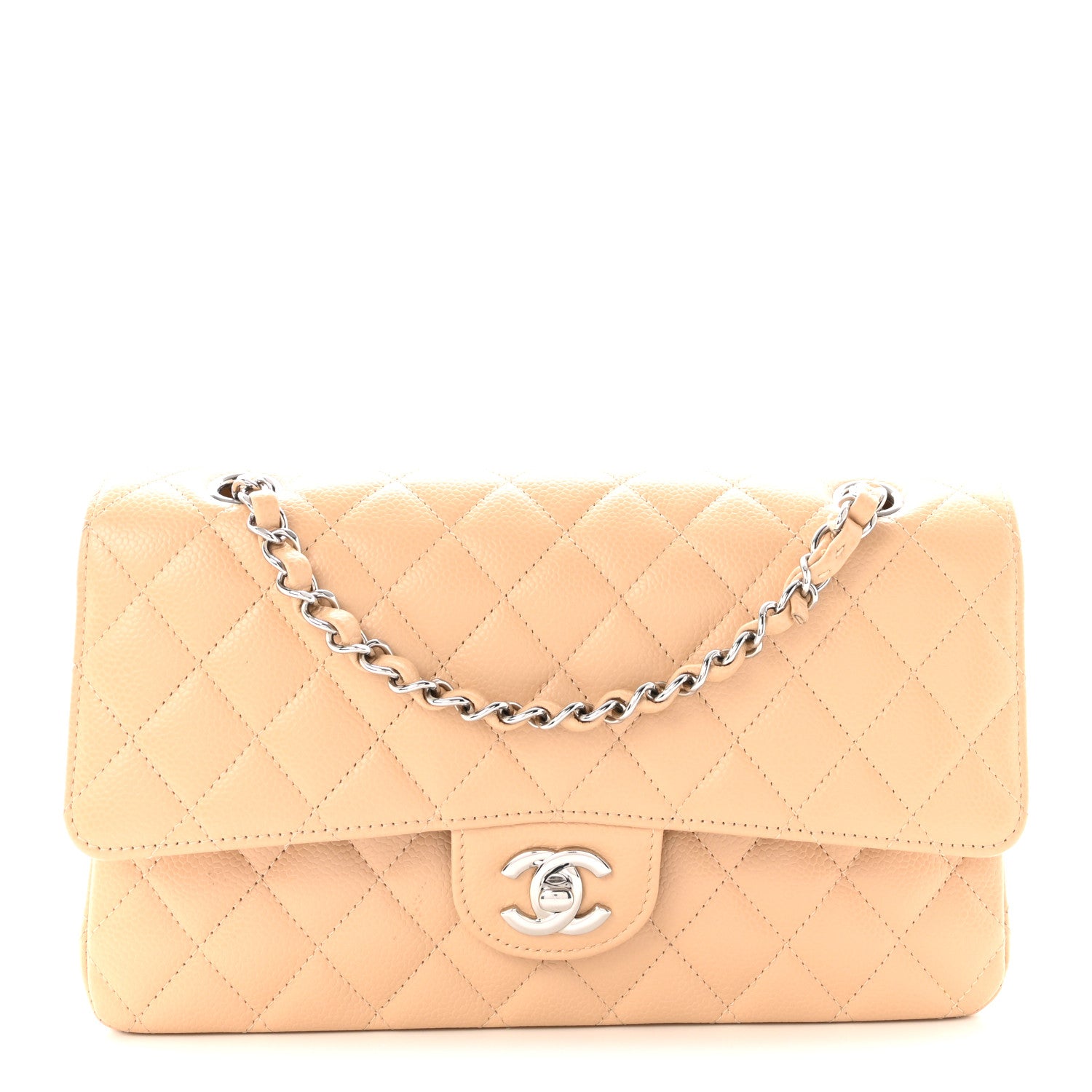 Chanel Caviar Quilted Medium Double Flap Beige 1 of 11