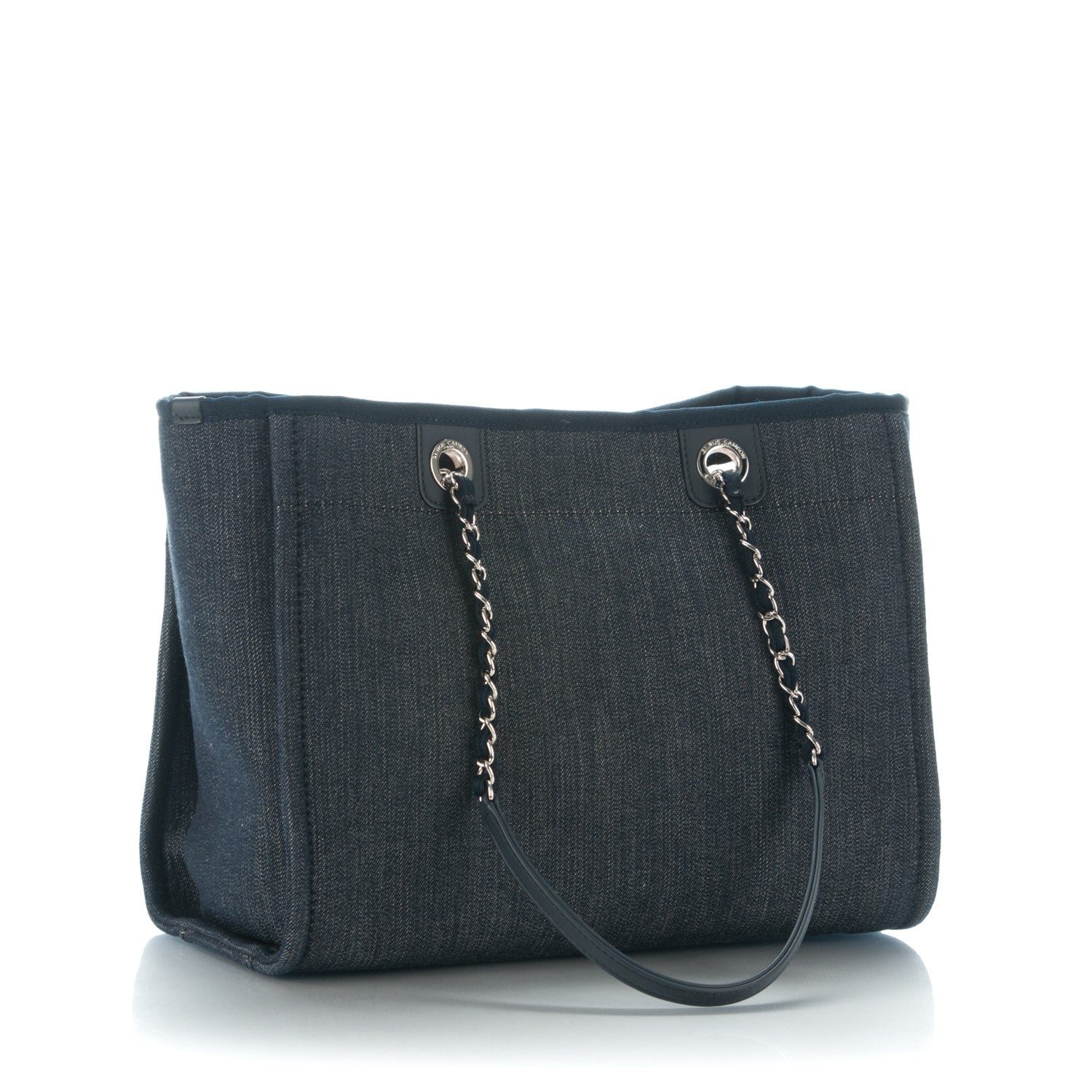 Chanel Canvas Small Deauville Tote Dark Blue 3 of 7