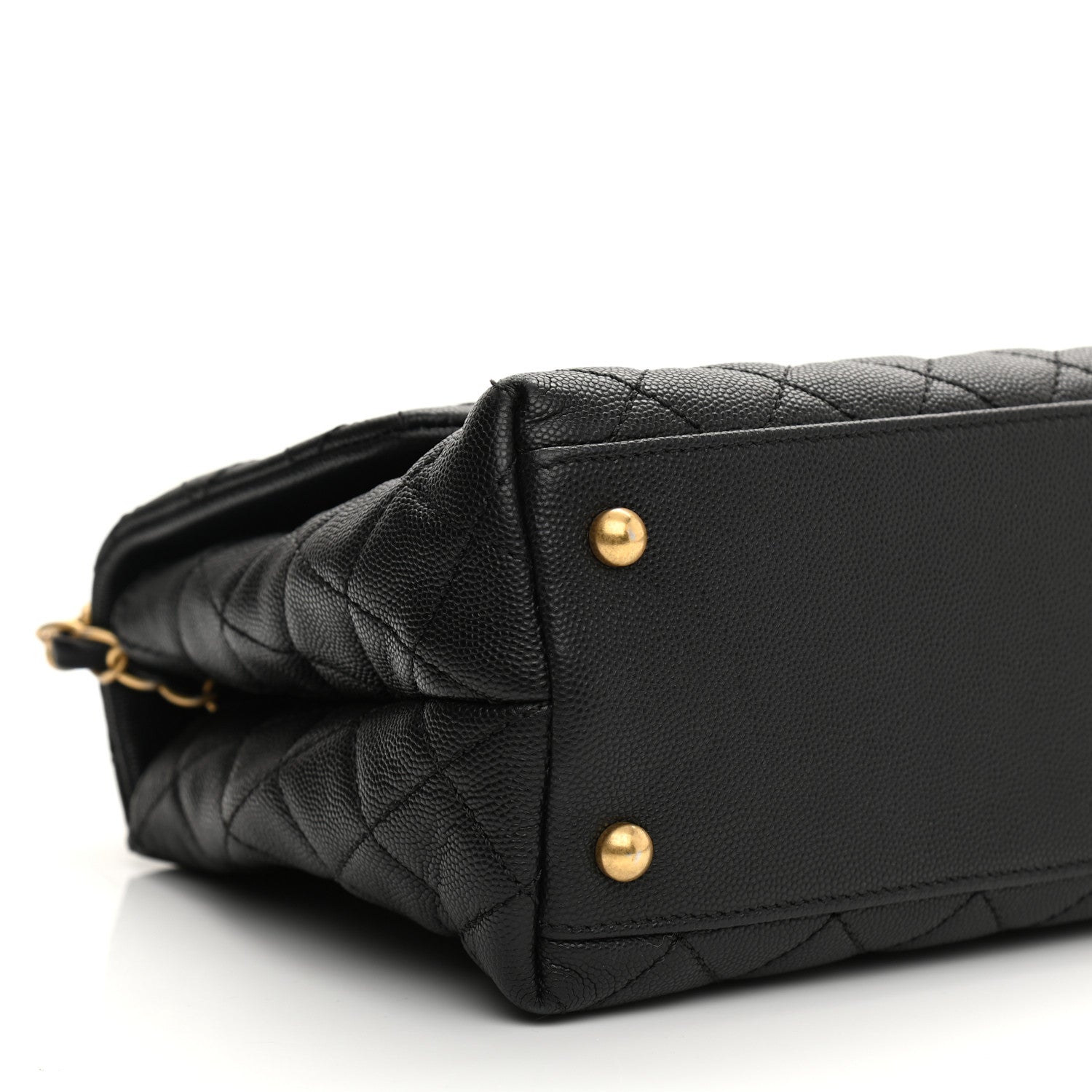 Chanel Caviar Lizard Embossed Quilted Small Coco Handle Flap Black 9 of 12