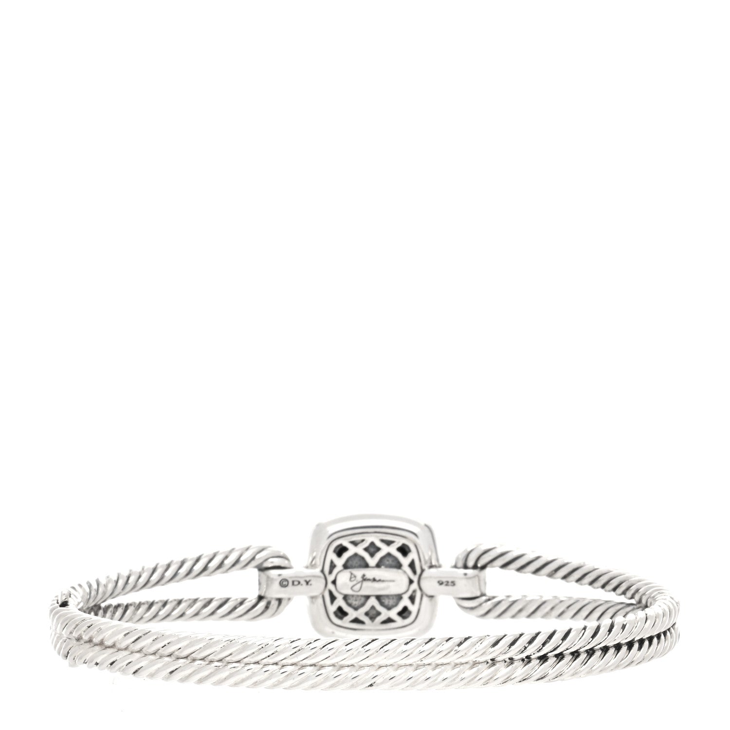 David Yurman Sterling Silver Diamond Black Onyx Albion Cable Bracelet 2 of 5