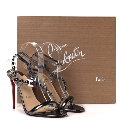 Christian Louboutin Specchio PVC Corinetta 100 Sandals 39 Gun Metal 10 of 10