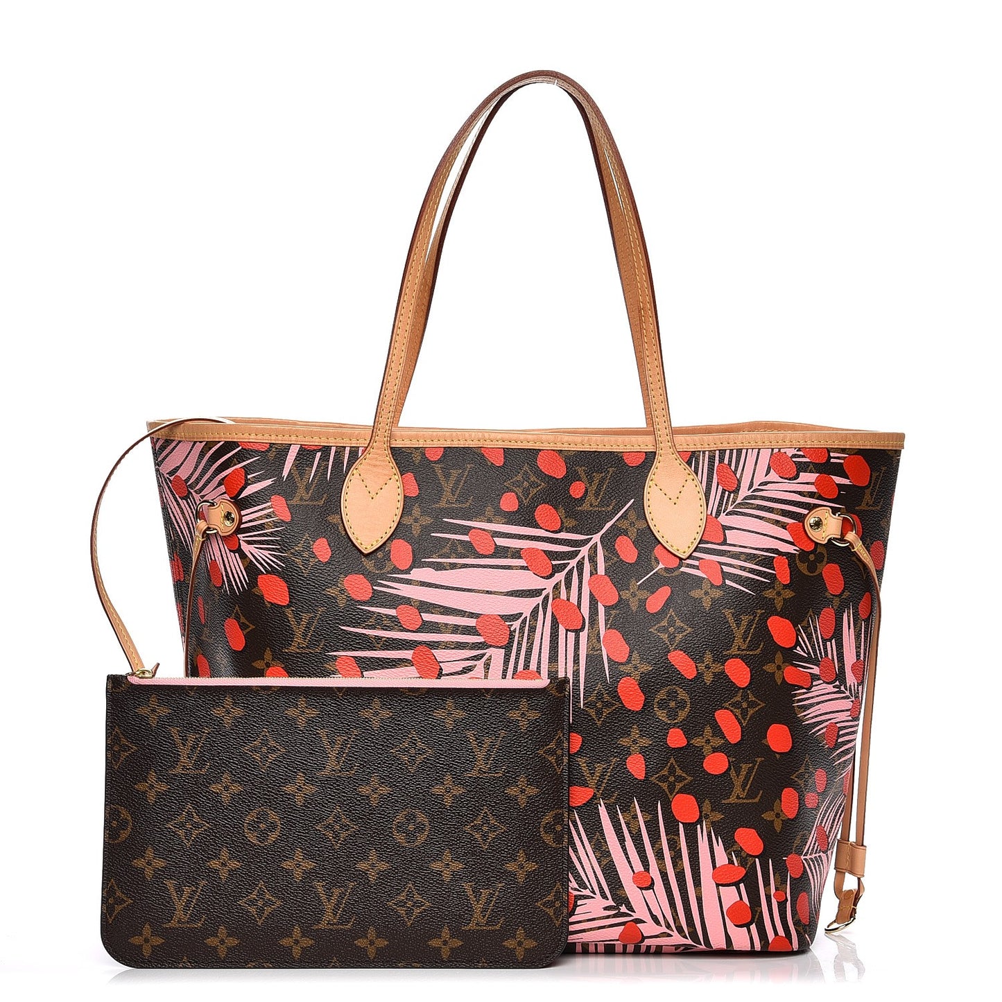 Monogram Jungle Dots Neo Neverfull MM Sugar Pink Poppy