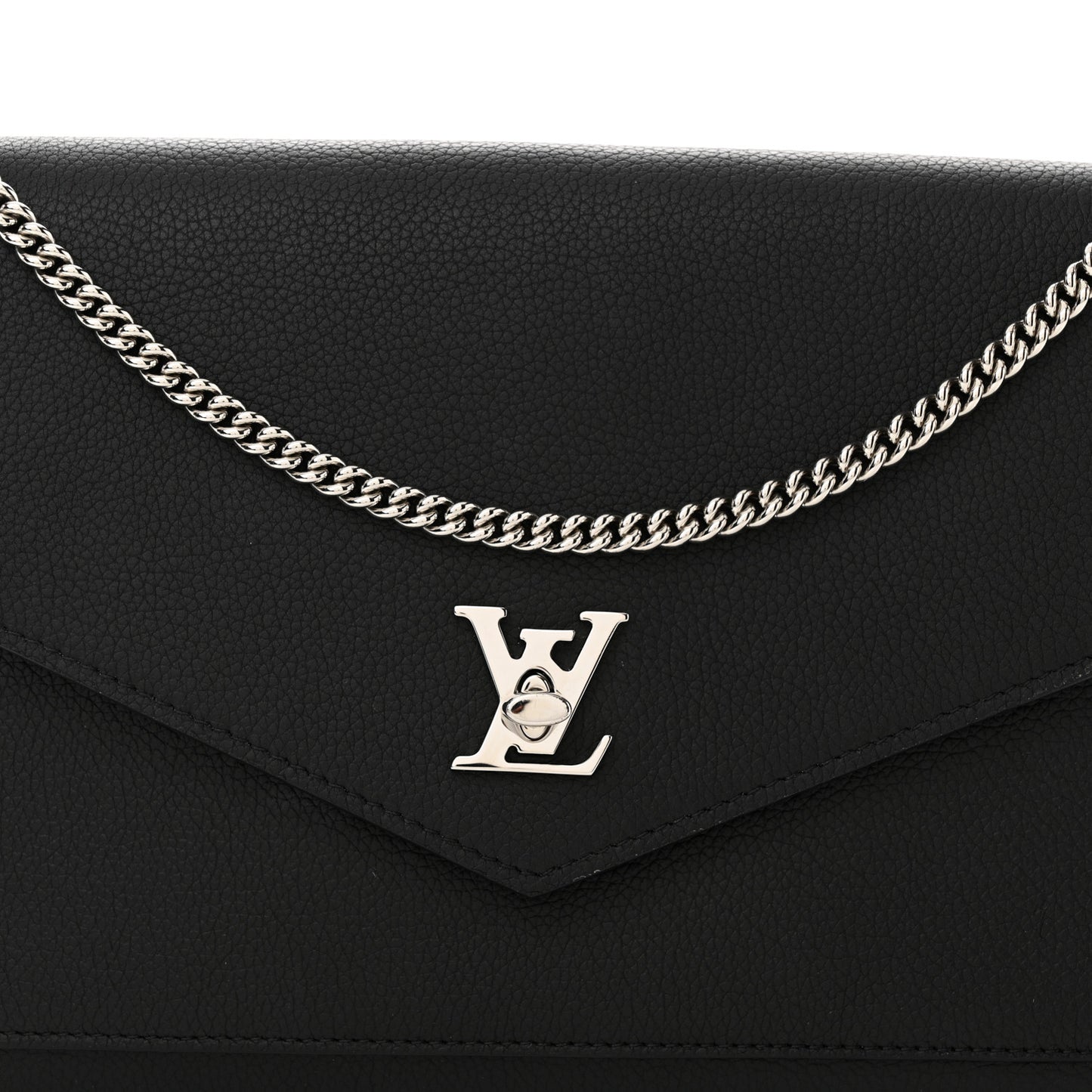 LOUIS VUITTON Soft Calfskin My Lockme Chain Pochette Black