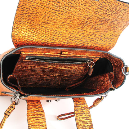 3.1 Phillip Lim 3.1 Metallic Textured Calfskin Mini Pashli Satchel Copper 6 of 8