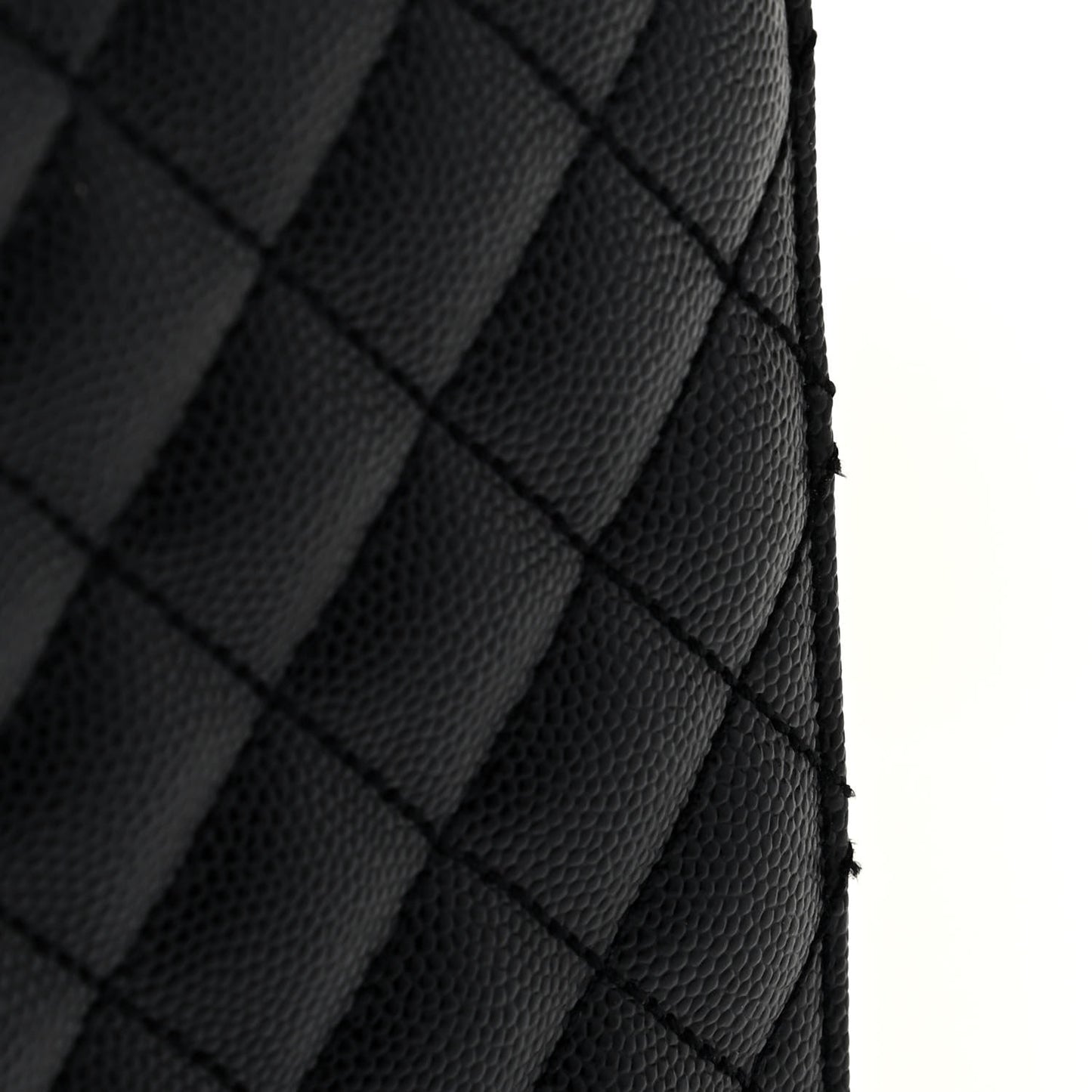 Grain De Poudre Textured Mixed Matelasse Large Triquilt Monogram Monochrome Satchel Black