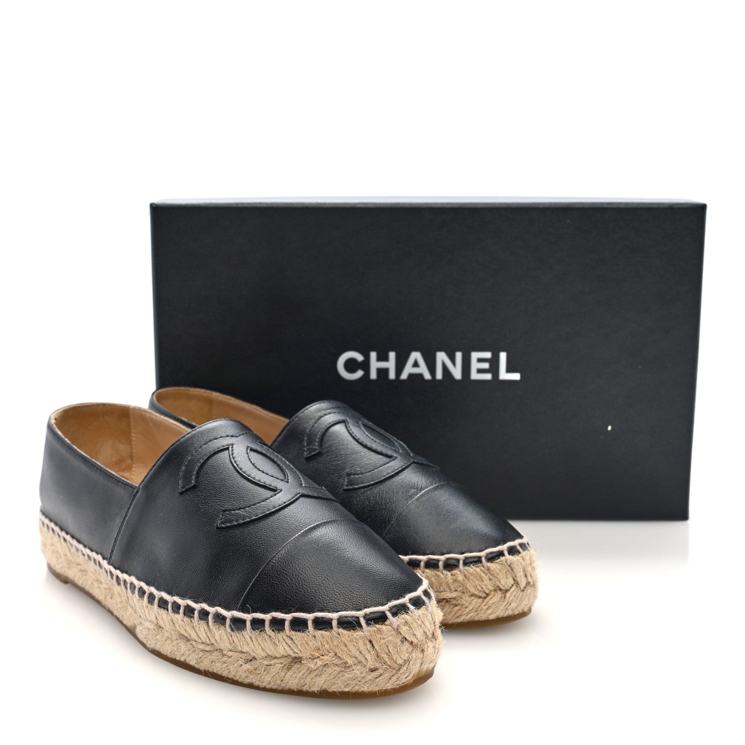 Chanel Lambskin CC Espadrilles 36 Black 9 of 9