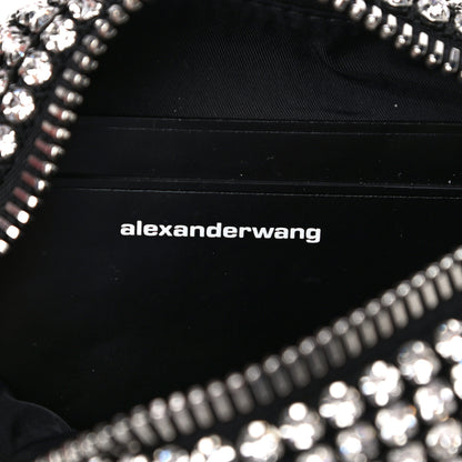 Alexander Wang Mesh Crystal Rhinestone Mini Heiress Pouch Black Silver 6 of 10