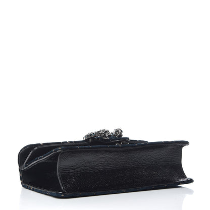 Gucci Velvet Skipper Crystal GG Monogram Small Dionysus Shoulder Bag Blue Beige Black 5 of 11