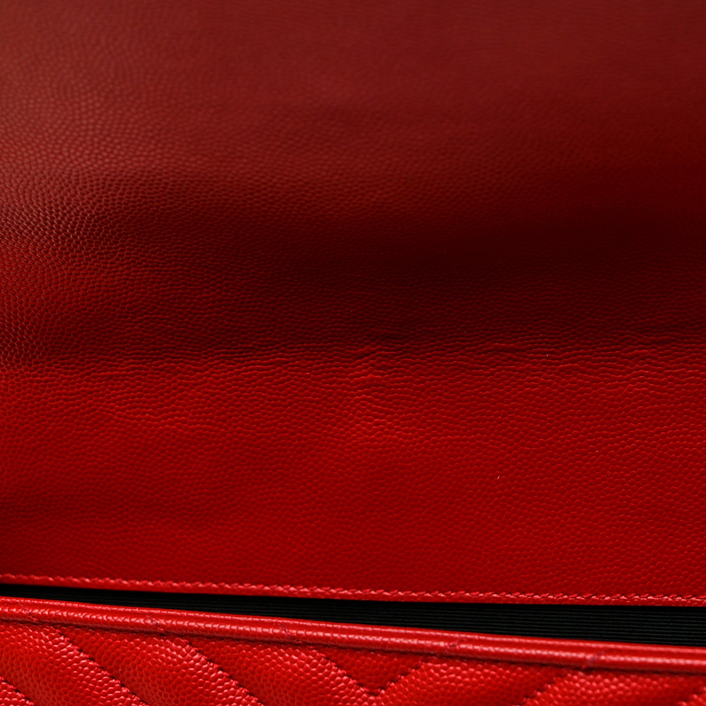 Grain De Poudre Matelasse Chevron Large Monogram Satchel Lipstick Red
