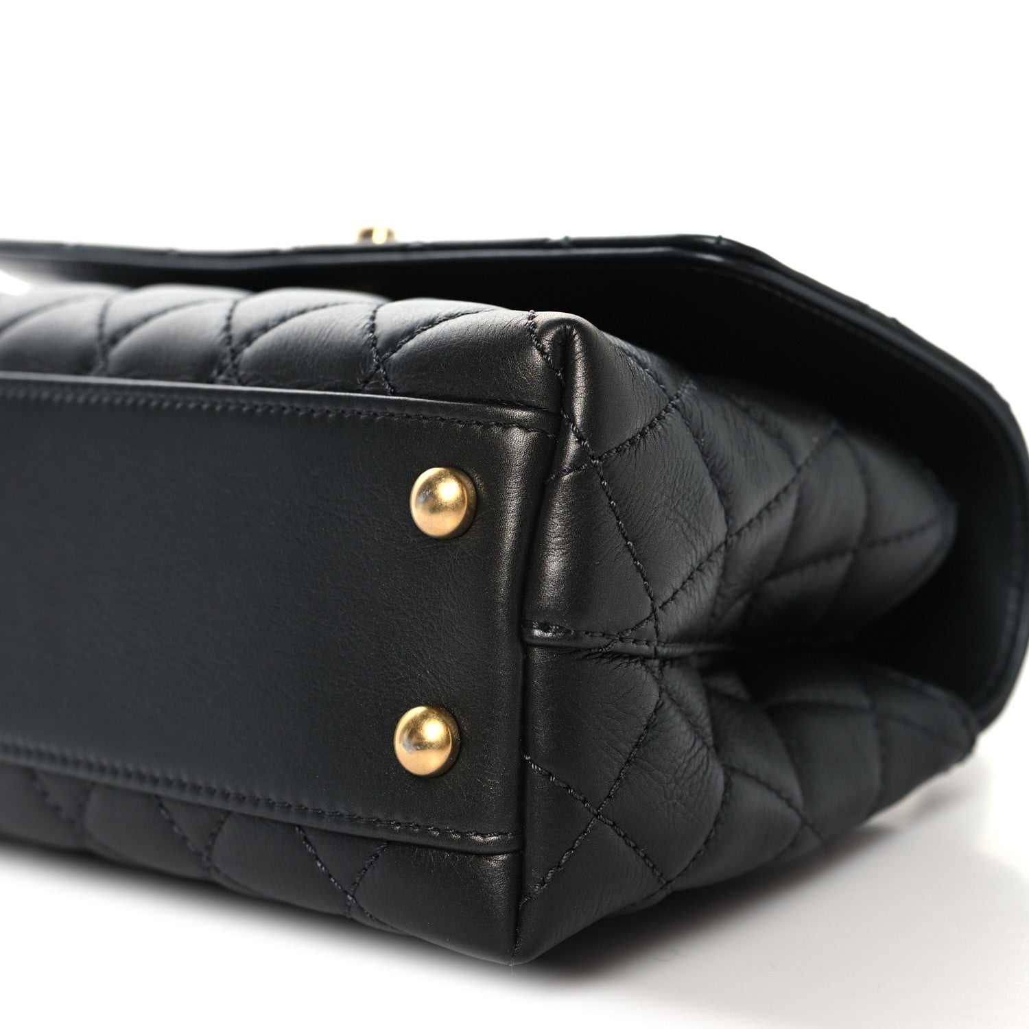 Chanel Calfskin Strass Quilted Mini Coco Handle Flap Dark Silver 10 of 10