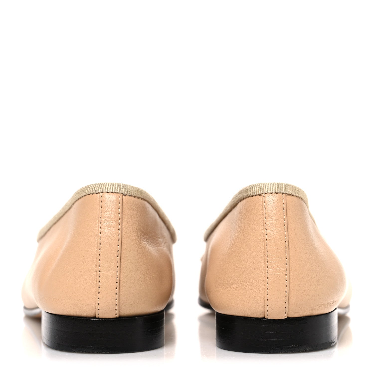 Chanel Lambskin Cap Toe CC Ballerina Flats 36 Beige Black 6 of 10