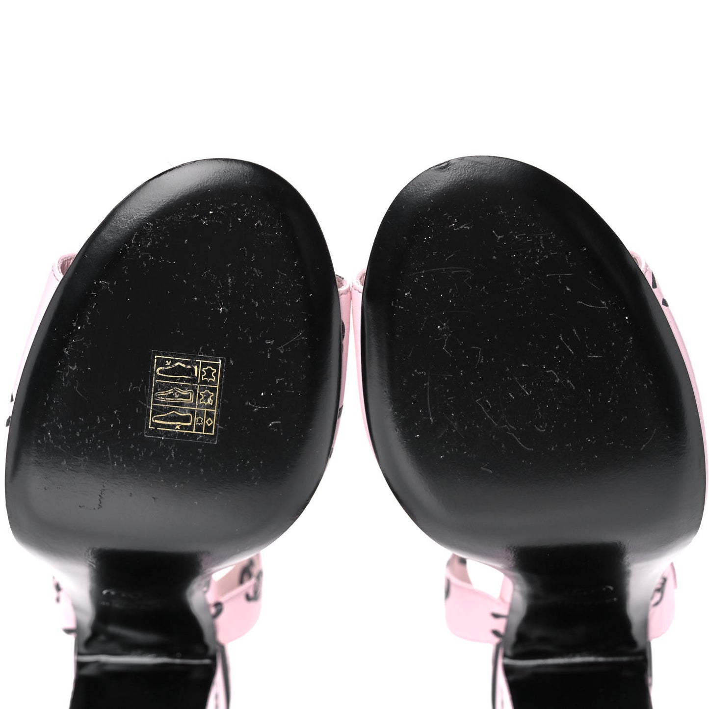 Printed Lambskin CC Sandals 42 Light Pink Black