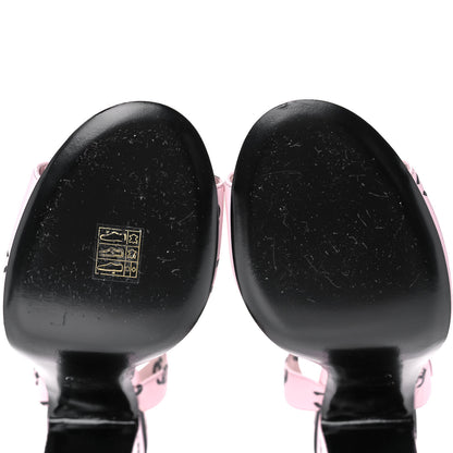Chanel Printed Lambskin CC Sandals 42 Light Pink Black 9 of 13