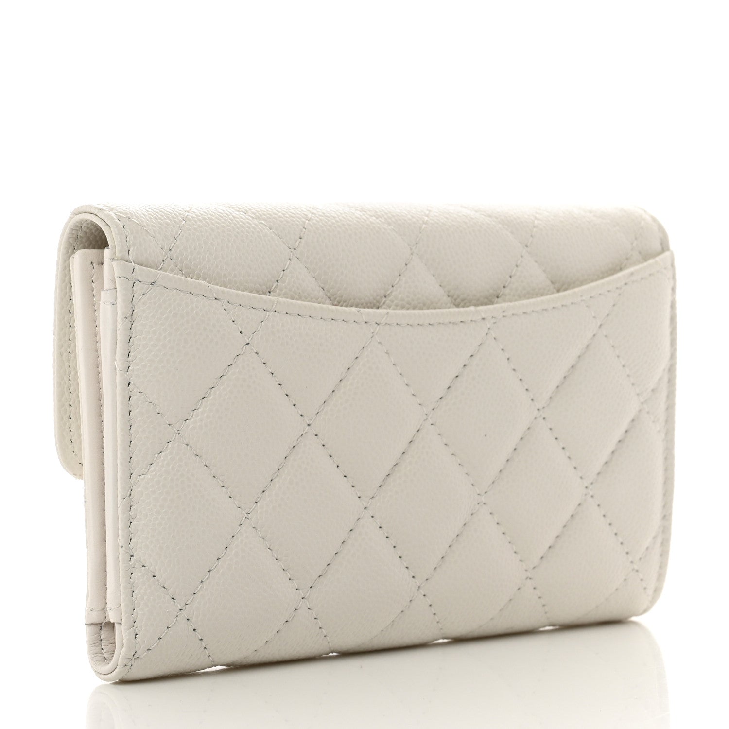 Chanel Caviar Quilted Medium Flap Wallet White 3 of 8