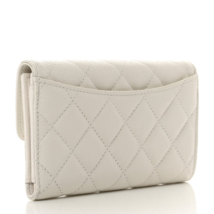 Chanel Caviar Quilted Medium Flap Wallet White 3 of 8