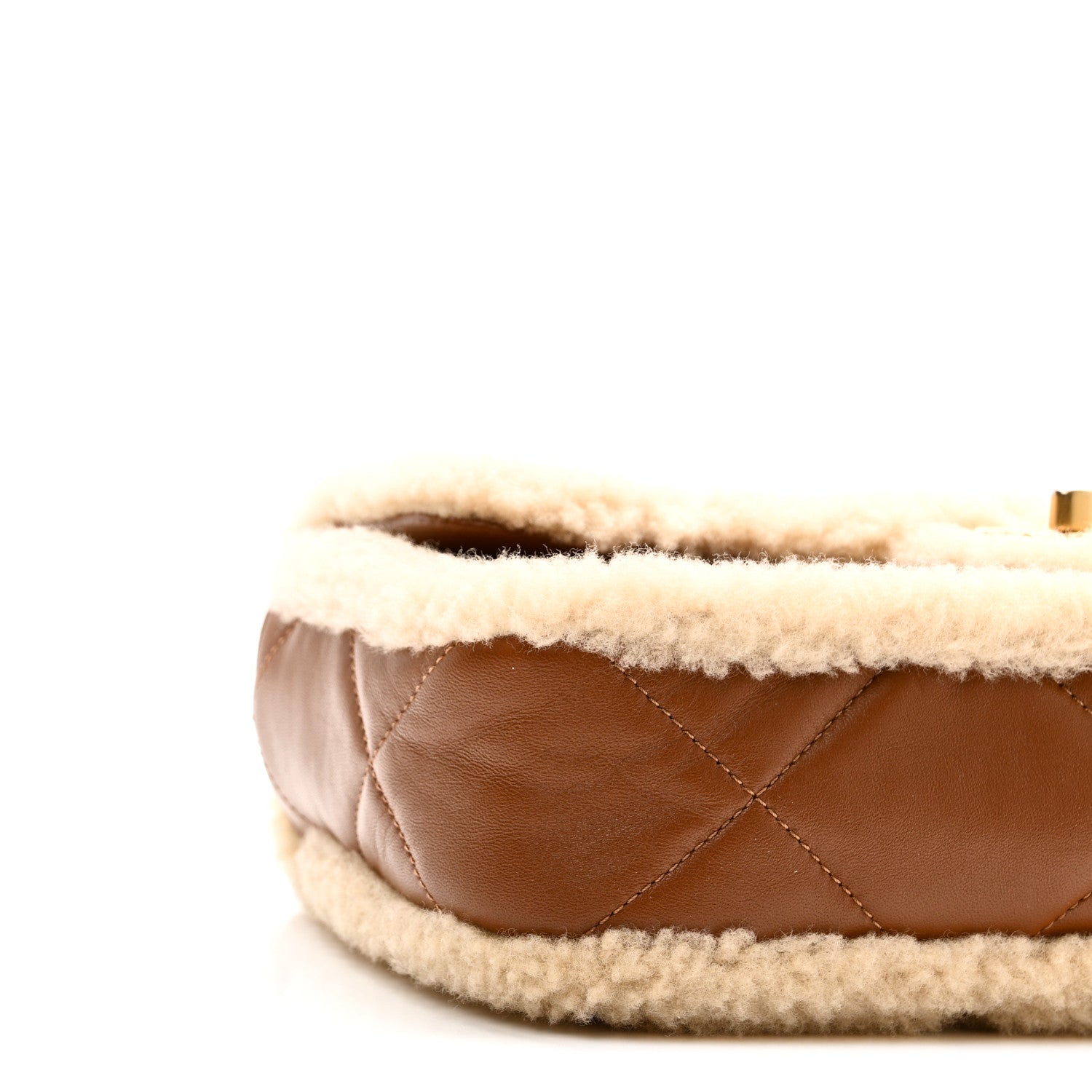 Chanel Shearling Lambskin Quilted Furry Coco Flap Beige Brown 9 of 10