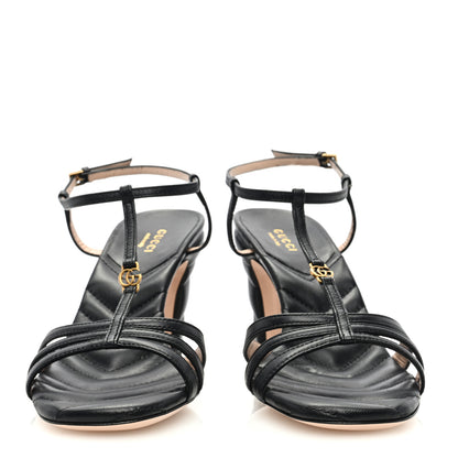 Gucci Nappa Matelasse T-Strap 40mm Sandals 38.5 Black 3 of 8