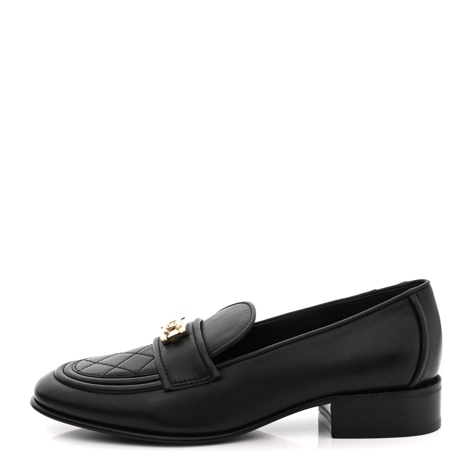 Chanel Lambskin Quilted Boy Loafers 36.5 Black 1 of 11
