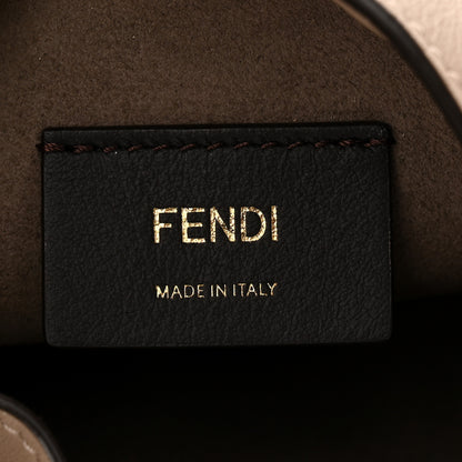 Fendi Canvas Vitello King FF Embroidered Mini Mon Tresor Bucket Bag Matcha Milk Dove 6 of 10