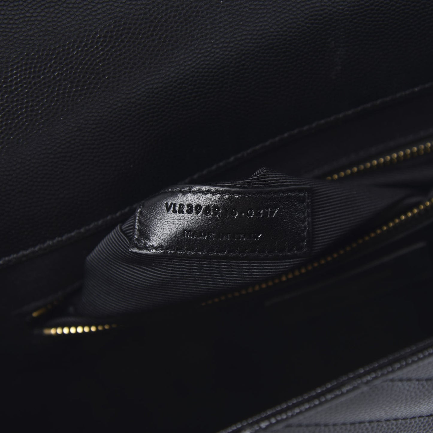 Grain De Poudre Matelasse Chevron Large Monogram Satchel Black