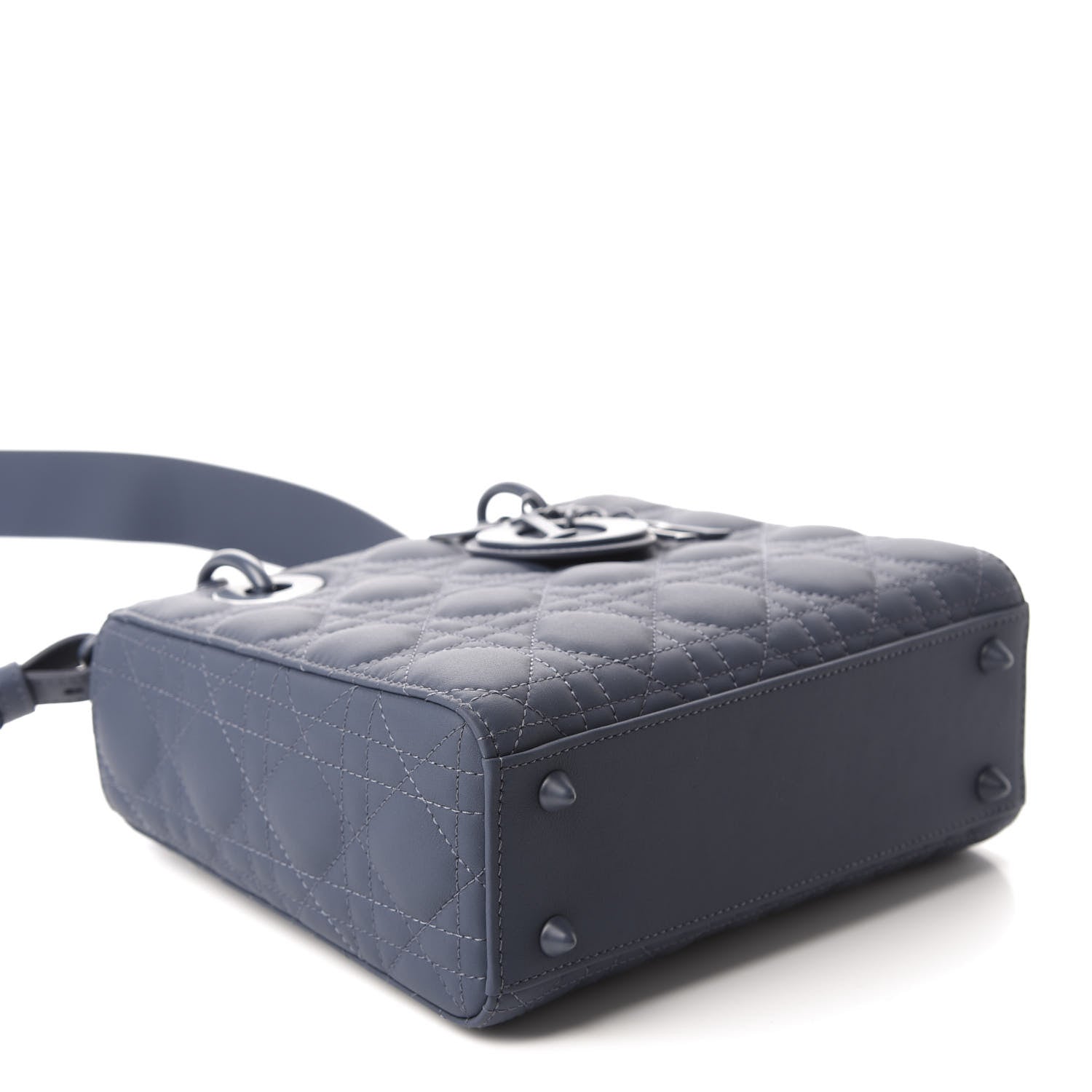 Christian Dior Ultra Matte Calfskin Cannage Small My ABCDior Lady Dior Dark Denim Blue 4 of 11