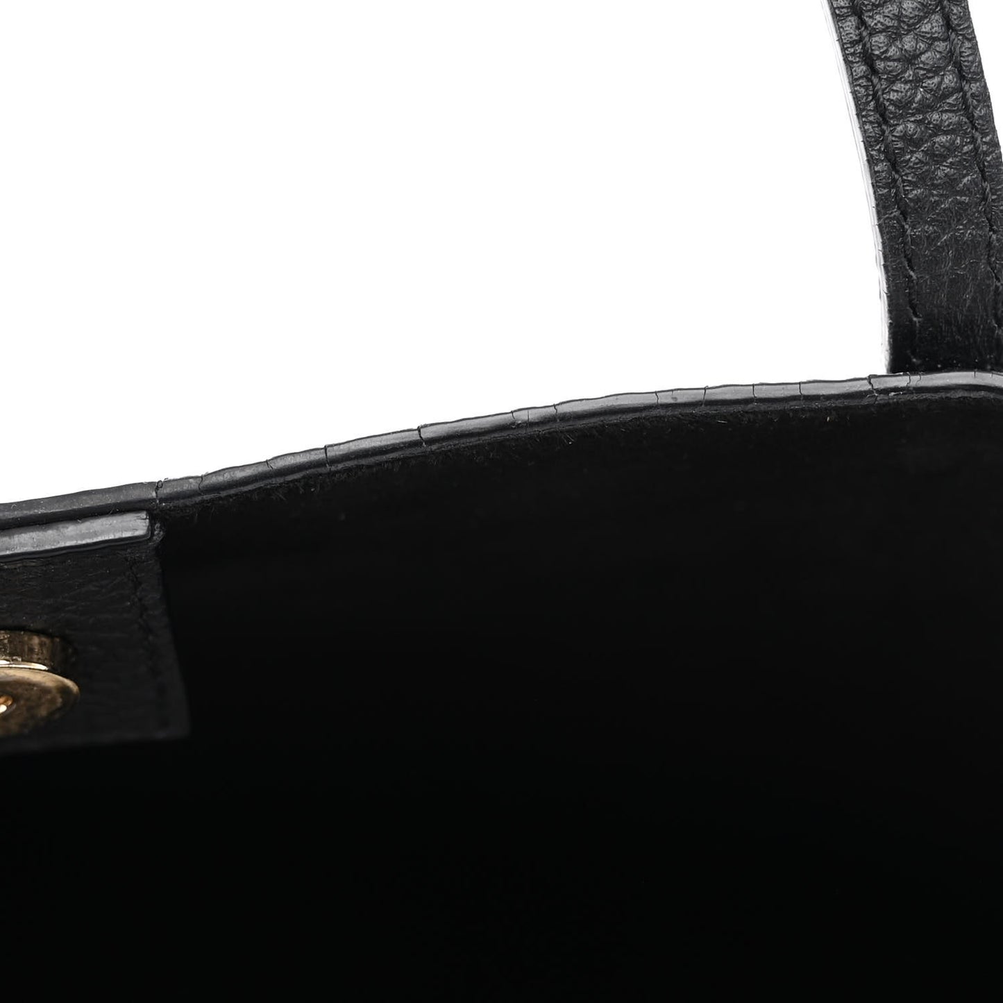 Grained Calfskin Skull Open Shopper Tote Black