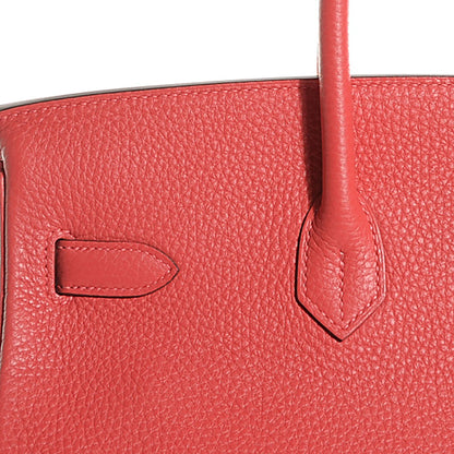 Hermes Taurillon Clemence Birkin 35 Rouge Pivoine 11 of 23