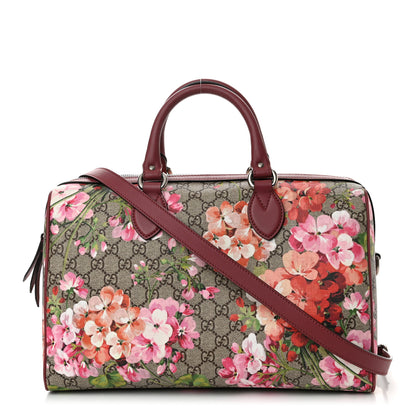 Gucci GG Supreme Monogram Blooms Medium Boston Beige Multicolor Dry Rose 1 of 11