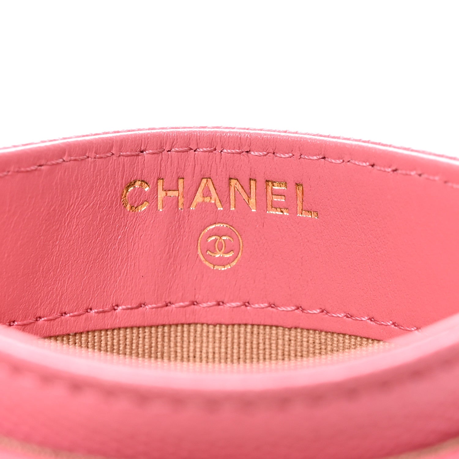 Chanel Caviar Quilted Textured CC Card Holder Pink 6 of 8
