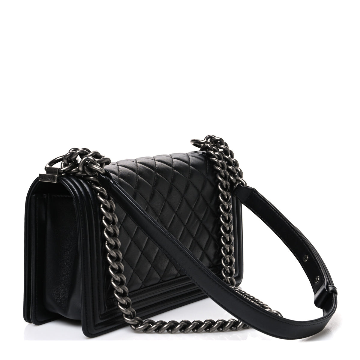 Chanel Lambskin Quilted Medium Boy Flap Black 3 of 11